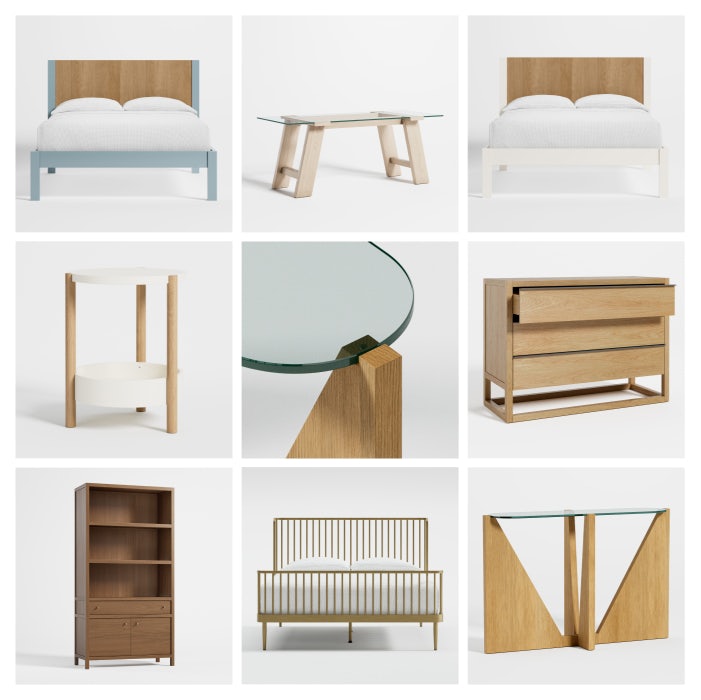 3D renders of furniture in high resolution for Crate & Barrel
