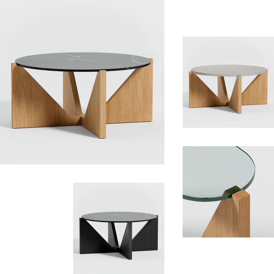 3D renders of a table in high resolution for Crate & Barrel